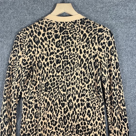 Express Womens Leopard Print Long Sleeve Open Front Cardigan Sweater XS - Picture 5 of 11